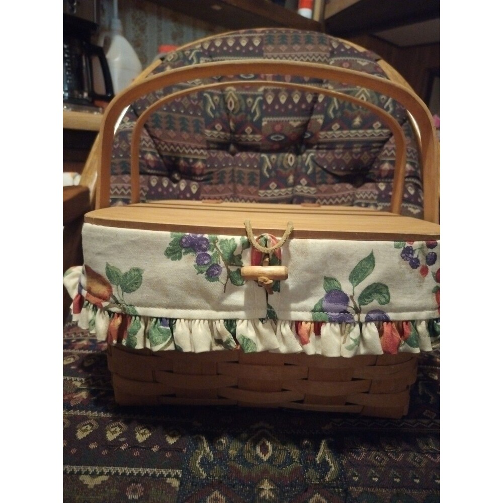 Longaberger Picnic Basket Fruit Medley Liner Riser Table Plastic Insert 1992 EUC